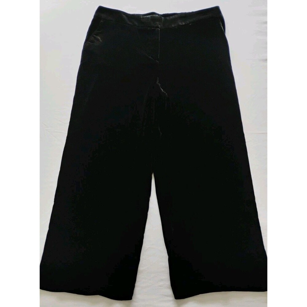 Talbots Velvet Pants Women's Wide Leg Front Zip Pockets Elastic Back Holiday 16P